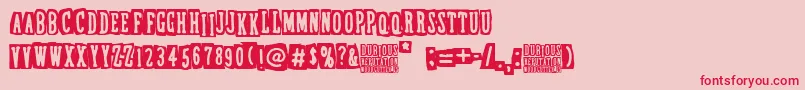 DubiousReputation Font – Red Fonts on Pink Background