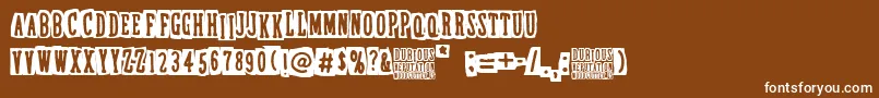 DubiousReputation Font – White Fonts on Brown Background