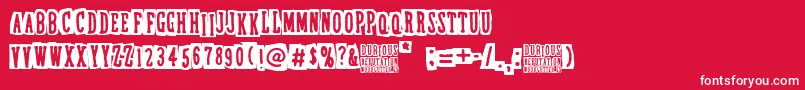 DubiousReputation Font – White Fonts on Red Background
