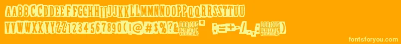 Шрифт DubiousReputation – жёлтые шрифты на оранжевом фоне
