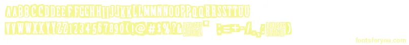 フォントDubiousReputation – 白い背景に黄色の文字