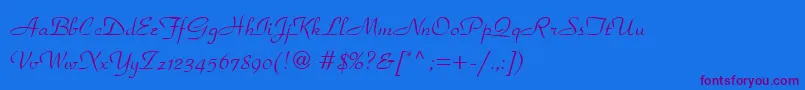 ParkAvenueLt Font – Purple Fonts on Blue Background