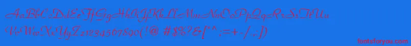 ParkAvenueLt Font – Red Fonts on Blue Background