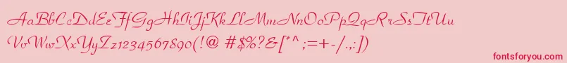 ParkAvenueLt Font – Red Fonts on Pink Background