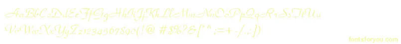 フォントParkAvenueLt – 白い背景に黄色の文字