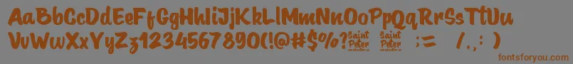 Подробнее о шрифте SaintPeter Шрифт SaintPeter – коричневые шрифты на сером фоне
