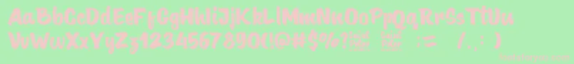 Czcionka SaintPeter – różowe czcionki na zielonym tle
