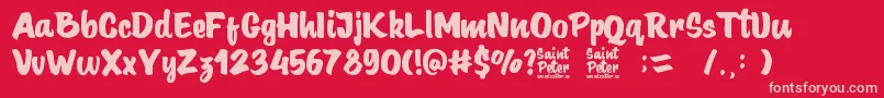 SaintPeter Font – Pink Fonts on Red Background