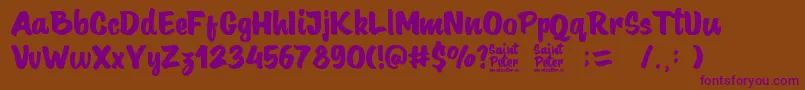 SaintPeter-Schriftart – Violette Schriften auf braunem Hintergrund