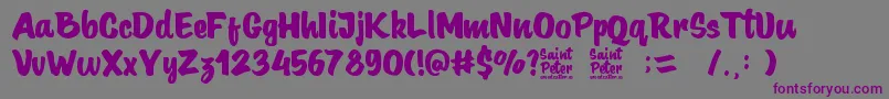 SaintPeter-Schriftart – Violette Schriften auf grauem Hintergrund