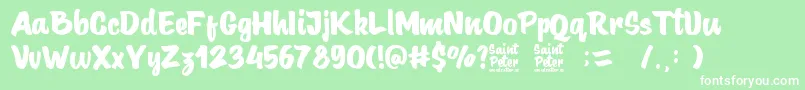 SaintPeter Font – White Fonts on Green Background