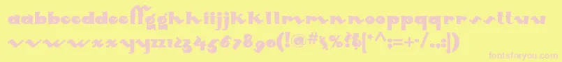 Mondoredondonf Font – Pink Fonts on Yellow Background