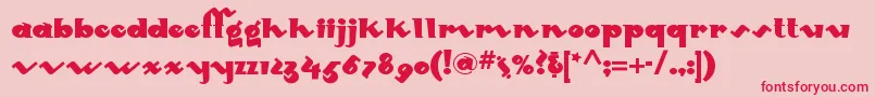 Mondoredondonf Font – Red Fonts on Pink Background