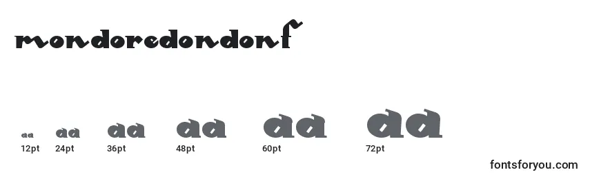 Размеры шрифта Mondoredondonf