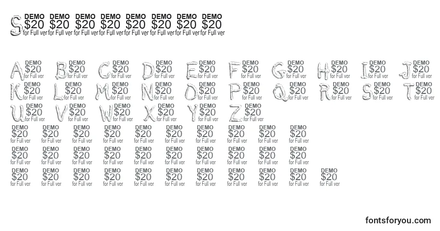 A fonte Smeltdemo – alfabeto, números, caracteres especiais