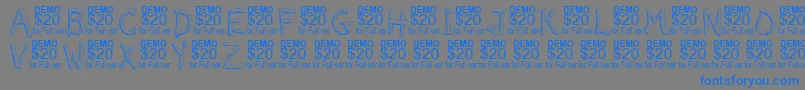 Шрифт Smeltdemo – синие шрифты на сером фоне