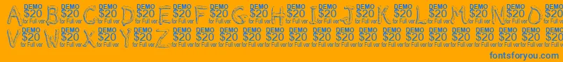 Smeltdemo Font – Blue Fonts on Orange Background