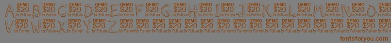 Smeltdemo-Schriftart – Braune Schriften auf grauem Hintergrund