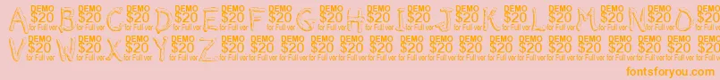 Smeltdemoフォントについての詳細 フォントSmeltdemo – オレンジの文字がピンクの背景にあります。