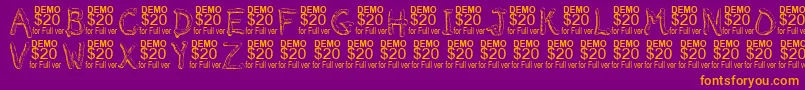 Smeltdemo-Schriftart – Orangefarbene Schriften auf violettem Hintergrund