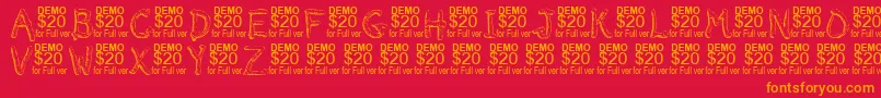 Smeltdemo Font – Orange Fonts on Red Background