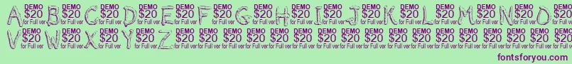 Smeltdemo Font – Purple Fonts on Green Background