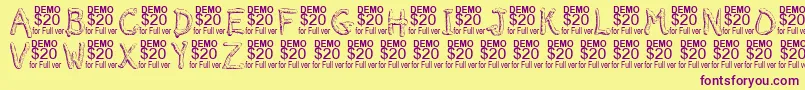 Smeltdemo Font – Purple Fonts on Yellow Background