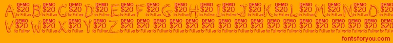 Smeltdemo Font – Red Fonts on Orange Background