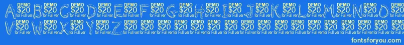 Smeltdemo Font – Yellow Fonts on Blue Background