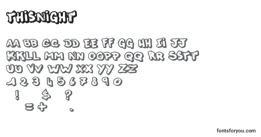Czcionka ThisNight – alfabet, cyfry, specjalne znaki