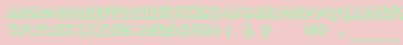 フォントThisNight – ピンクの背景に緑の文字