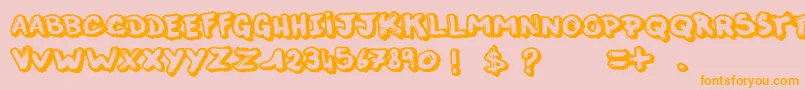 フォントThisNight – オレンジの文字がピンクの背景にあります。