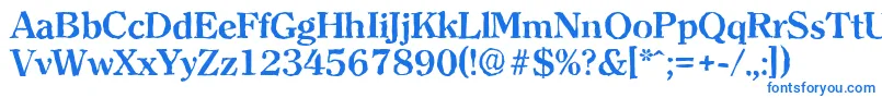 ClearfaceantiqueBold-Schriftart – Blaue Schriften auf weißem Hintergrund