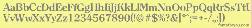 フォントClearfaceantiqueBold – 黄色の背景に灰色の文字