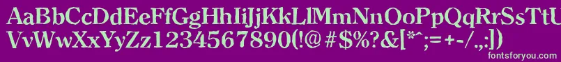フォントClearfaceantiqueBold – 紫の背景に緑のフォント