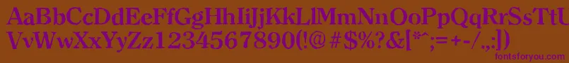 ClearfaceantiqueBold-fontti – violetit fontit ruskealla taustalla