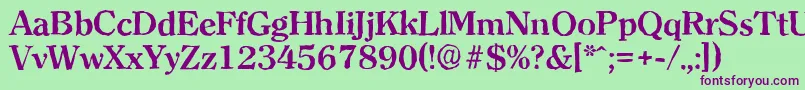 フォントClearfaceantiqueBold – 緑の背景に紫のフォント