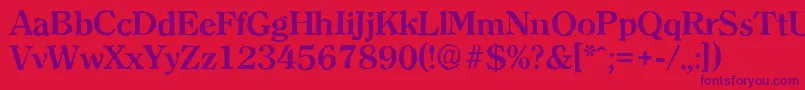 ClearfaceantiqueBold-Schriftart – Violette Schriften auf rotem Hintergrund