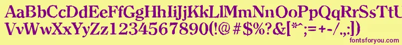 ClearfaceantiqueBold-Schriftart – Violette Schriften auf gelbem Hintergrund