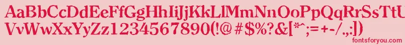 ClearfaceantiqueBold-Schriftart – Rote Schriften auf rosa Hintergrund