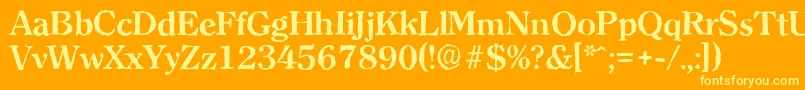 フォントClearfaceantiqueBold – オレンジの背景に黄色の文字