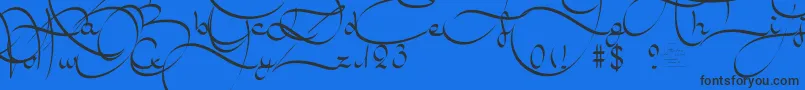 Шрифт AmalScript – чёрные шрифты на синем фоне
