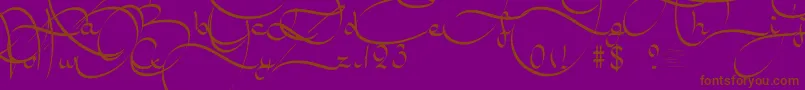 AmalScript-Schriftart – Braune Schriften auf violettem Hintergrund