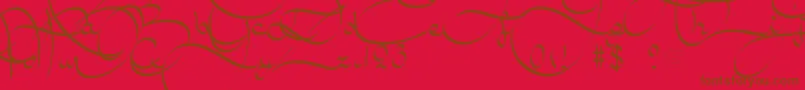 Police AmalScript – polices brunes sur fond rouge