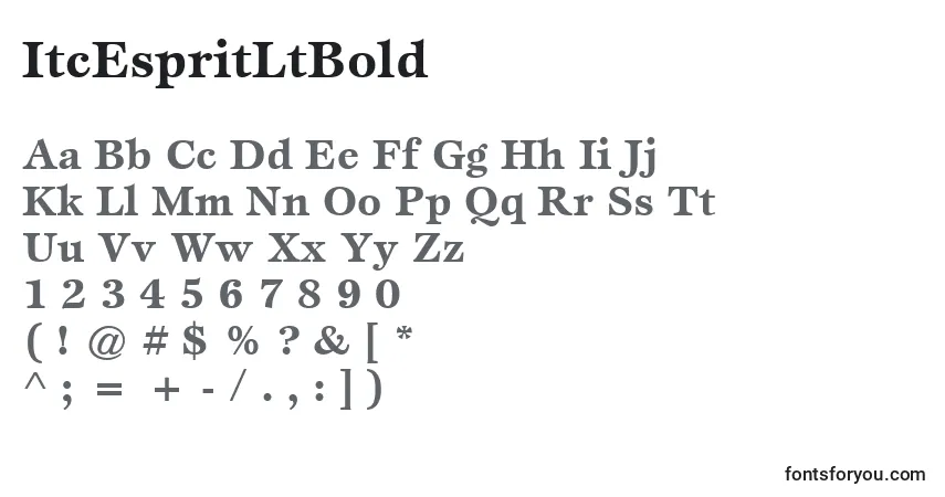 Czcionka ItcEspritLtBold – alfabet, cyfry, specjalne znaki