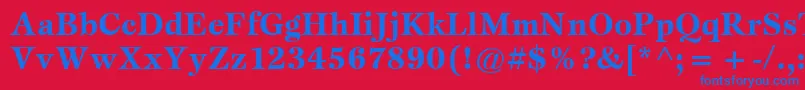 フォントItcEspritLtBold – 赤い背景に青い文字