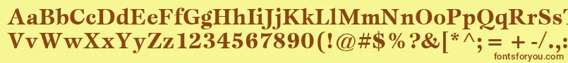 Шрифт ItcEspritLtBold – коричневые шрифты на жёлтом фоне