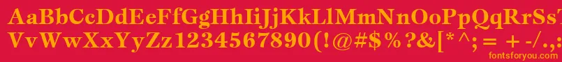 フォントItcEspritLtBold – 赤い背景にオレンジの文字