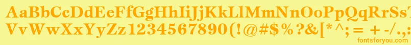 ItcEspritLtBold Font – Orange Fonts on Yellow Background