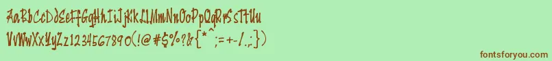 Yengee Font – Brown Fonts on Green Background